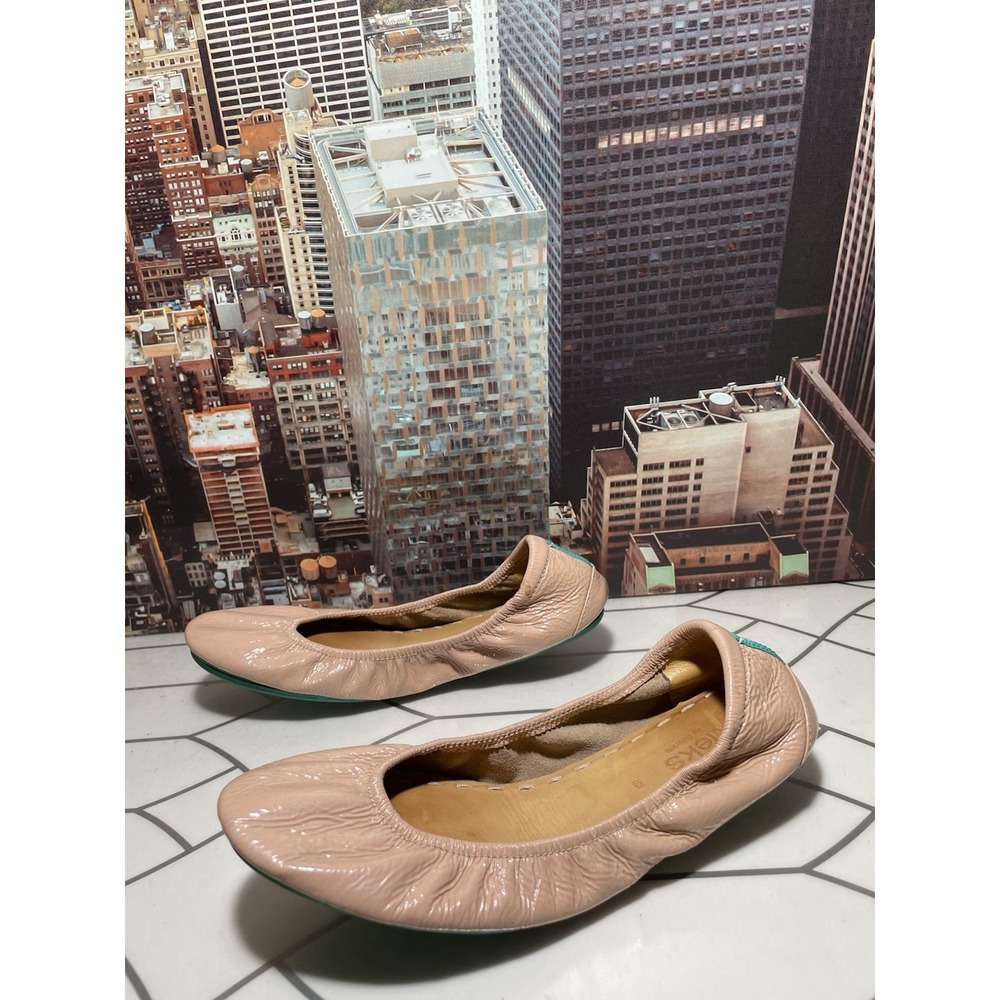 TIEKS BY GAVRIELI WOMEN'S PINK PATENT LEATHER FLAT BALLERINA SHOES SIZE 9 - Picture 2 of 11
